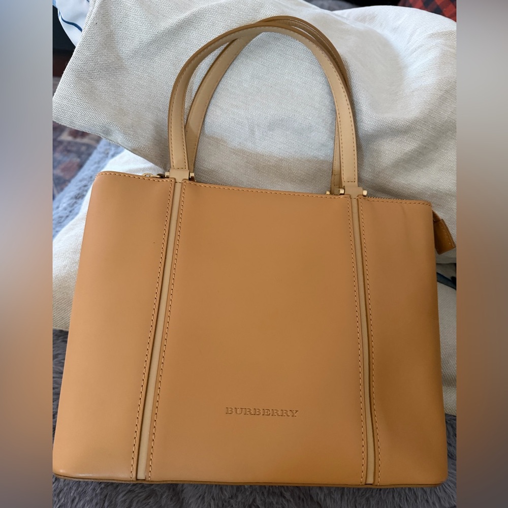 Burberry Tan Leather Shoulder Bag with COA
